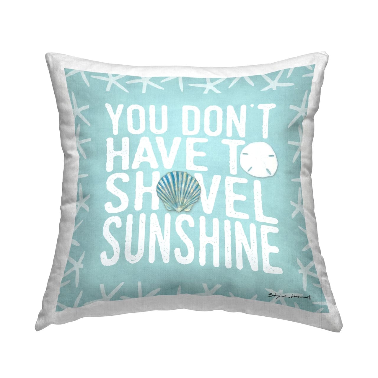 Stupell Industries Don't Have to Shovel Sunshine Funny Nautical Winter Throw Pillow 18" x 18"